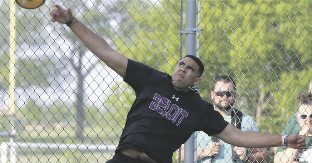 BMHS Student Joshua Martinez throughs discus during track competition